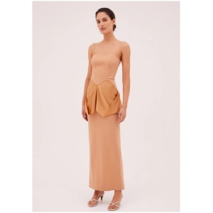 Bianca Spender Sale Women's APRICOT PONTE DANCER DRESS Apricot / 1 Nylon Designer Maxi Dresses Afterpay Available