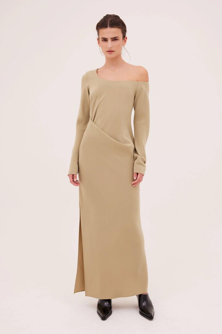 Bianca Spender Sale Women's AVOCADO CREPE CUNNINGHAM DRESS 2 Designer Maxi Dresses Afterpay Available