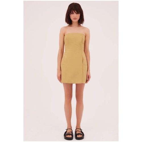 Bianca Spender Sale Women's CLAY SUITING MOSS MINI DRESS Clay / 1 Polyester, Wool Designer Mini Dresses Afterpay Available