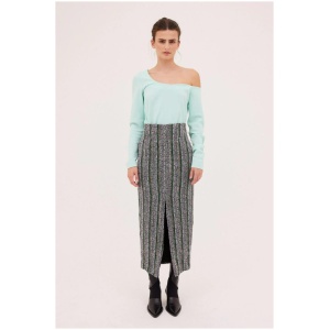 Bianca Spender Sale | Women's STRIPE TWEED EXHIBITION SKIRT | Stripe / 0 | Polyester, Cotton Designer Skirts | Afterpay Available