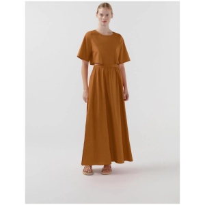 Bird And Knoll Sale Women's naida dress CAMEL / XS Cotton Designer Maxi Dresses Afterpay Available