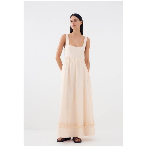 Bird And Knoll Sale Women's romy dress yellow stripe L Cotton Designer Maxi Dresses Afterpay Available