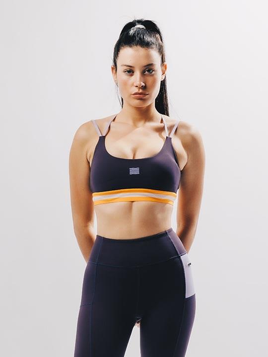 Bondi Active Sale | Women's Strappy Buckler Bra Eggplant/Lilac | S | Nylon Sports Bras | Afterpay Available