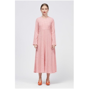 Bul Sale Women's Kust Midi Dress Pink/White Check 6 Long Sleeves Midi Dresses Afterpay Available