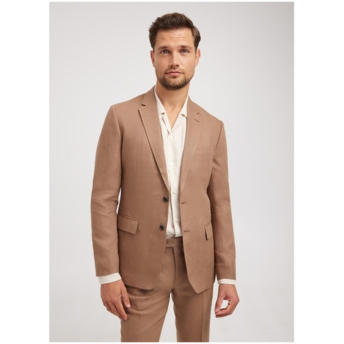 Calibre Sale | Unisex|Linen Twill Blazer | Mocha / 42 | Cotton Jackets | Afterpay Available