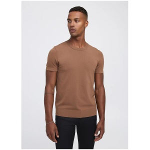 Calibre Sale | Unisex|Tech Knit T|shirt | Caramel / S | Viscose Knitwear | Afterpay Available