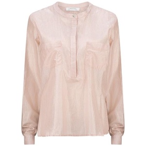 Caravan And Co Sale | Women's Elle Classic Shirt in Pink Self Stripe | 8 | Silk Shirts | Afterpay Available