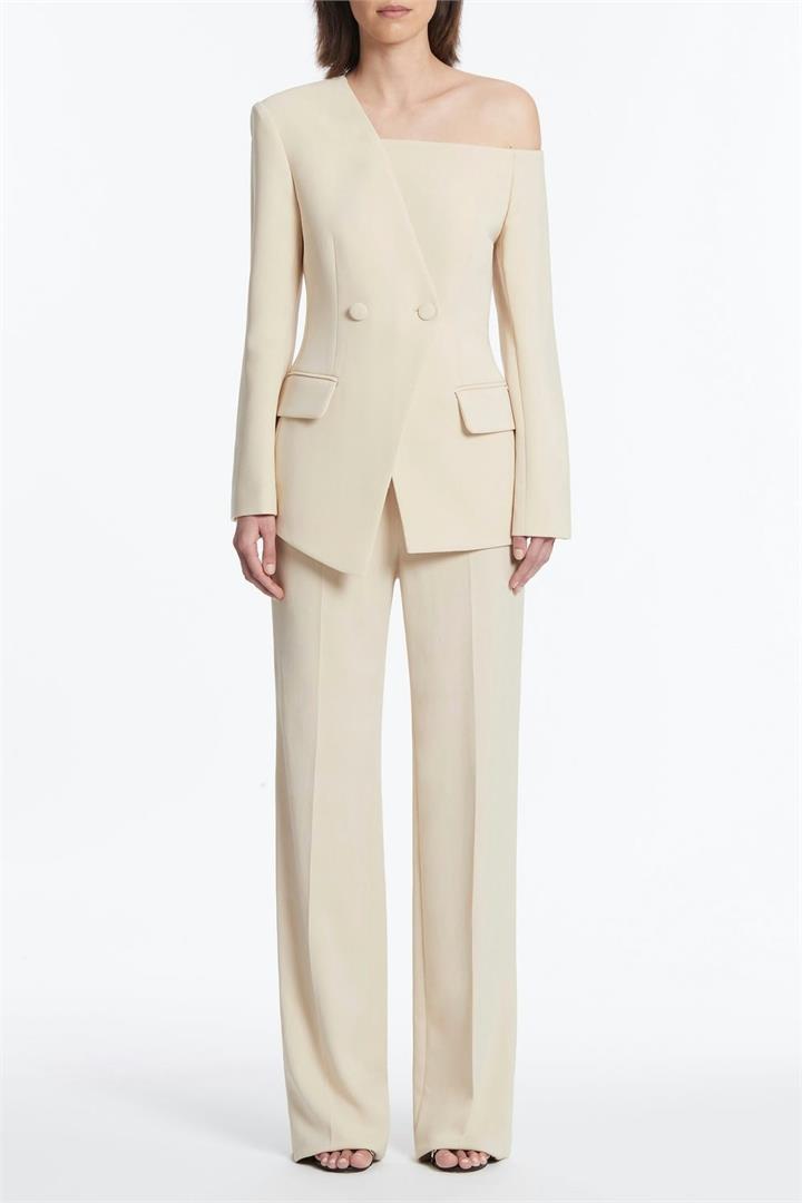 Carla Zampatti Sale | Women's EGGNOG STRETCH SIENA JACKET | 12 | Viscose Designer Jackets | Afterpay Available