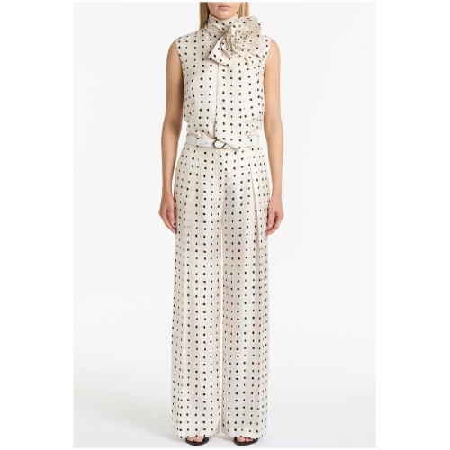 Carla Zampatti Sale | Women's IVORY C SPOT Silk TWILL PALAZZO PANT | IVORY / 6 | Silk Designer Pants | Afterpay Available