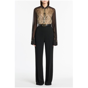 Carla Zampatti Sale | Women's LINDY LEE BLACK FIERCE DRAGON Silk BLOUSE | 6 | Silk Designer Tops | Afterpay Available