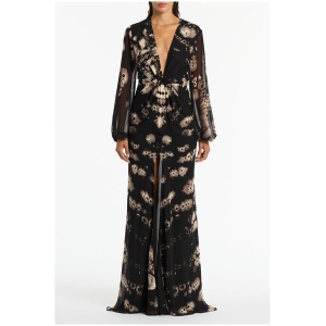 Carla Zampatti Sale Women's LINDY LEE PEARL WATER DRIPS DRESS Multi / 4 Silk Designer Maxi Dresses Afterpay Available