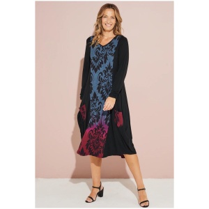 Carmina Midi Dress - Dusk Damask - S(10)