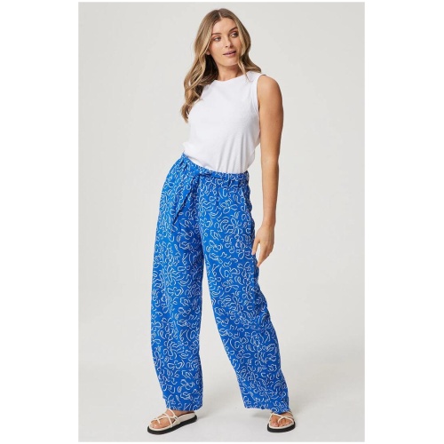 Cartel And Willow Sale | Women's Sharlea Pant | Cobalt Floral | XS | Fashion Pants | Afterpay Available