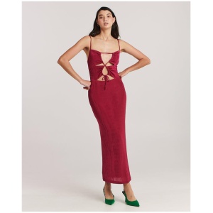 Charlie Holiday Sale Women's Mason Midi Dress Burgundy / S Spaghetti Strap Midi Dresses Afterpay Available