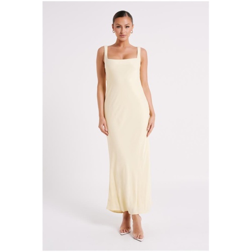 Ensley Satin Maxi Dress - Light Yellow