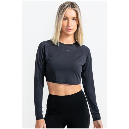 Evolve Apparel Sale | Women's Performance Long Sleeve Crop | Black | XS | T-Shirts & Singlets | Afterpay Available