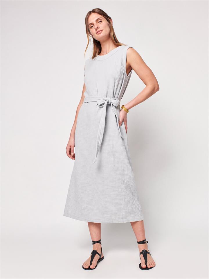 Faherty Sale Women's Dream Cotton Gauze Costa Dress Grey Dawn XS Cotton Midi Dresses Afterpay Available