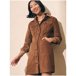 Faherty Sale Women's Stretch Cord Michelle Dress Cord Brown S Cotton Mini Dresses Afterpay Available