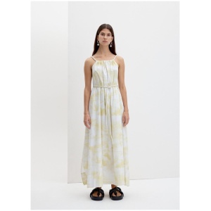 Foemina Sale Women's Scarlett Dress Cirrus Print Lemon AU/UK 8 Cotton Designer Maxi Dresses Afterpay Available