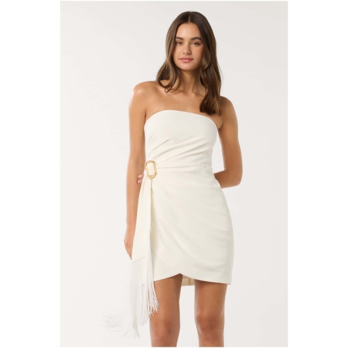 Forever New Women's Adriana Strapless Sash Mini Dress in Porcelain