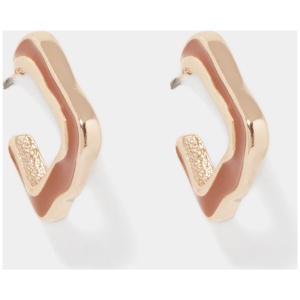 Forever New Women's Alexa Organic Acrylic Hoop Earrings in Brown/Gold