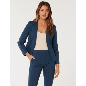 Forever New Women's Alyssa Fitted Blazer Jacket in Winter Blue Suit