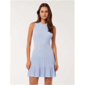 Forever New Women's Andrea Sleeveless Knit Mini Dress in Blue Steel