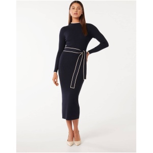 Forever New Women's Ariella Tipped Detail Knit Dress in Navy Tipped