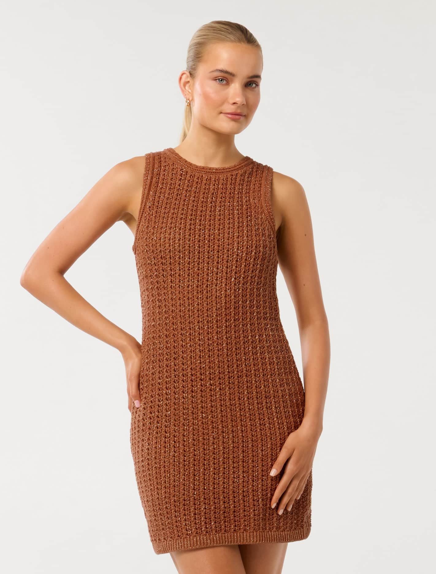 Forever New Women's Bailee Crochet Mini Dress in Hot Paprika