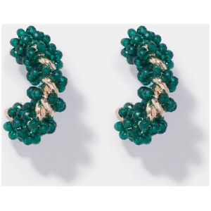 Forever New Women's Becca Beaded Hoops Earrings in Gold/Green