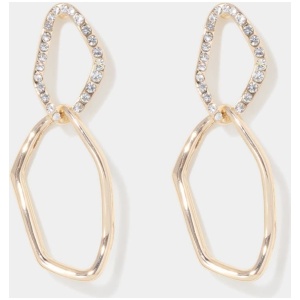 Forever New Women's Bobbi Angled Drop Earrings in Crystal/Gold