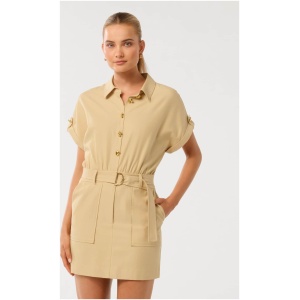 Forever New Women's Bree Utility Mini Dress in Tan