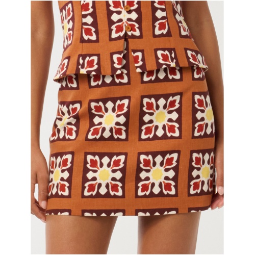 Forever New Women's Briar Linen Mini Skirt in Carden Tile Co-Ord