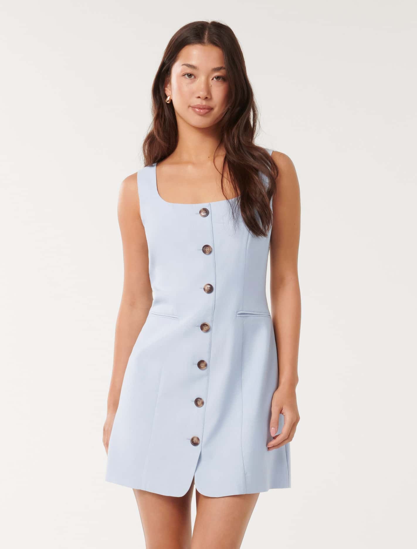 Forever New Women's Caprice Scoop-Neck Mini Dress in Soft Blue