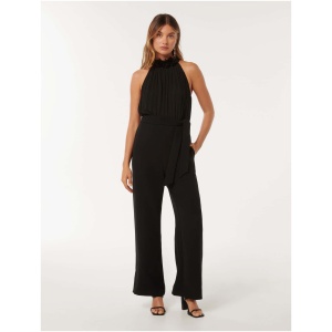 Forever New Women's Carter Pleated Rosette Jumpsuit in Black