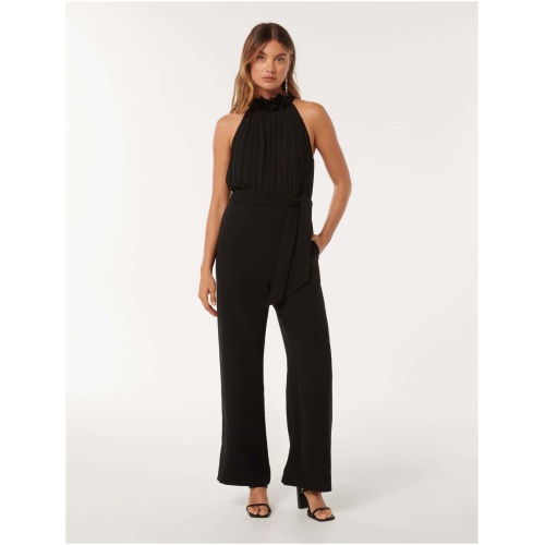 Forever New Women's Carter Pleated Rosette Jumpsuit in Black