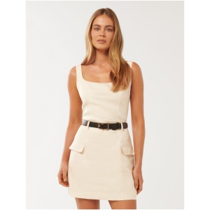 Forever New Women's Charlie Belted Linen Mini Dress in Natural A