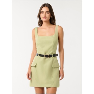 Forever New Women's Charlie Belted Linen Mini Dress in Pistachio