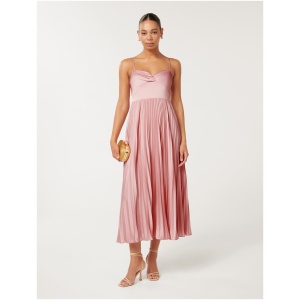 Forever New Women's Chloe Pleated Midi Dress in Soft Blush