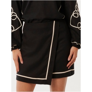 Forever New Women's Claude Wrap Mini Skirt in Black Co-Ord