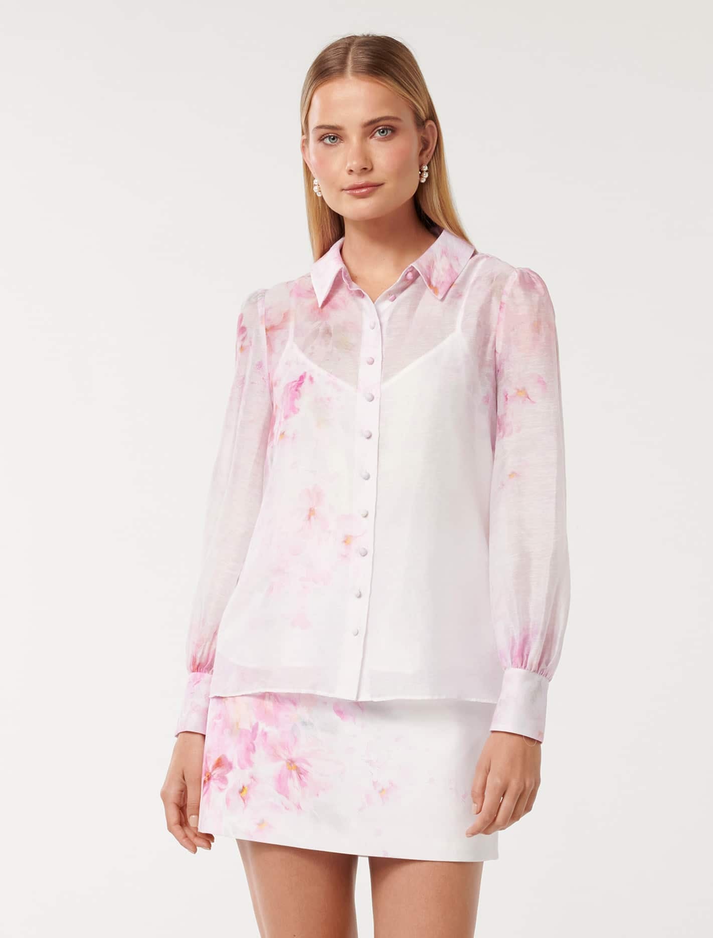 Forever New Women's Cora Slim Shirt in Fontaine Co-Ord