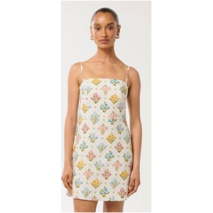 Forever New Women's Devon Petite Linen Mini Dress in Lattice Floral