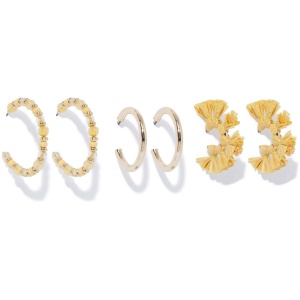 Forever New Women's Eloise Hoop Earrings Multi-Pack in Yellow/Gold