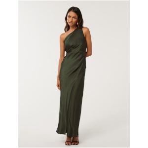 Forever New Women's Emily Petite One Shoulder Maxi Dress in Olive