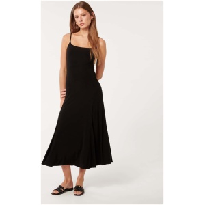 Forever New Women's Eva Godet Panel Midi Slip Dress in Black