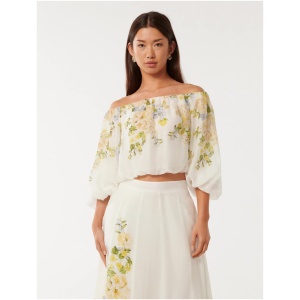 Forever New Women's Gardenia Bardot Blouse in Empress Floral Co-Ord