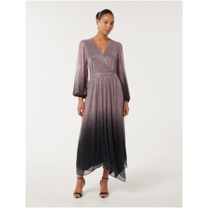 Forever New Women's Gisele Ombre Plisse Maxi Dress in Blush Dusk Ombre