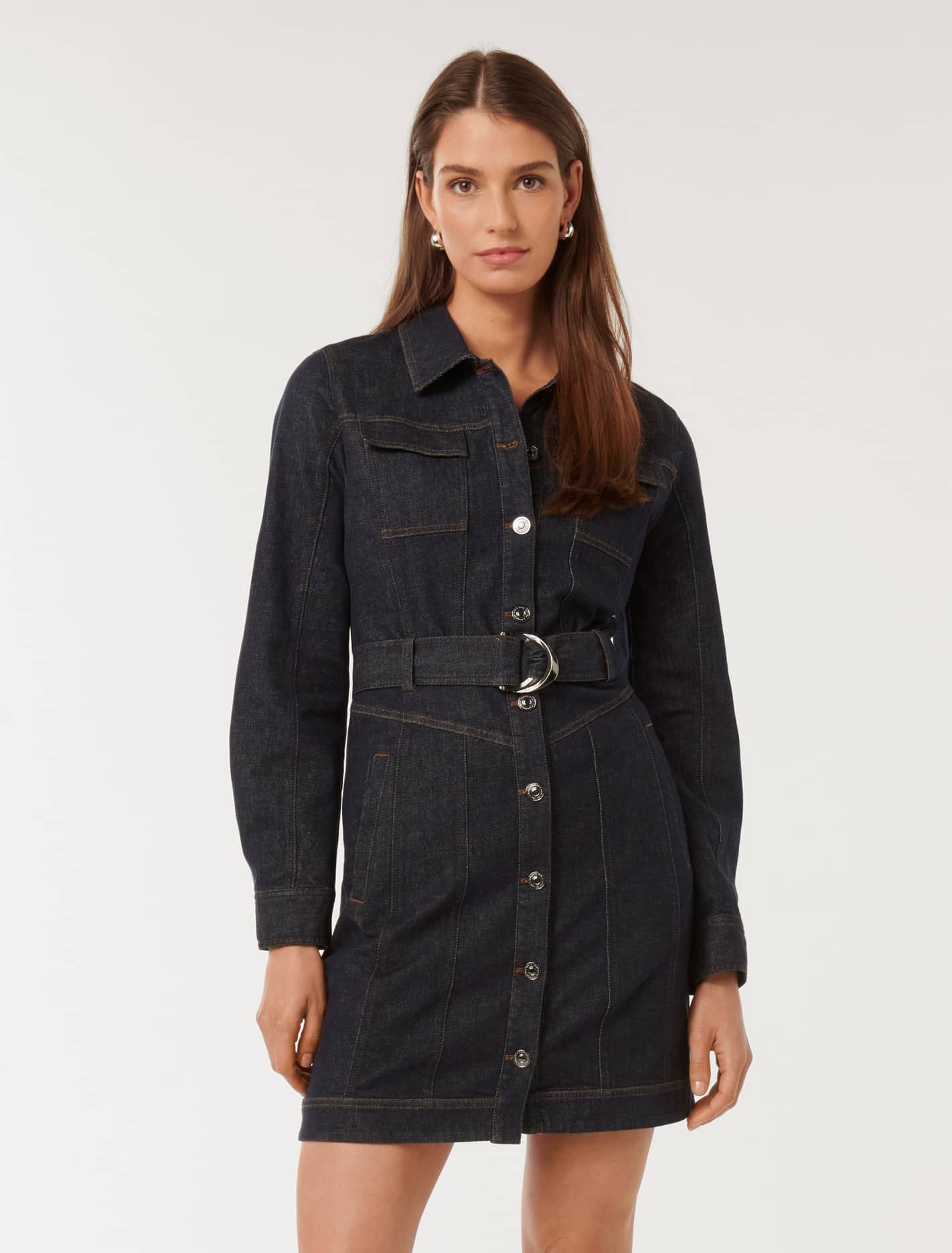 Forever New Women's Harper Denim Dress in Dark Wash