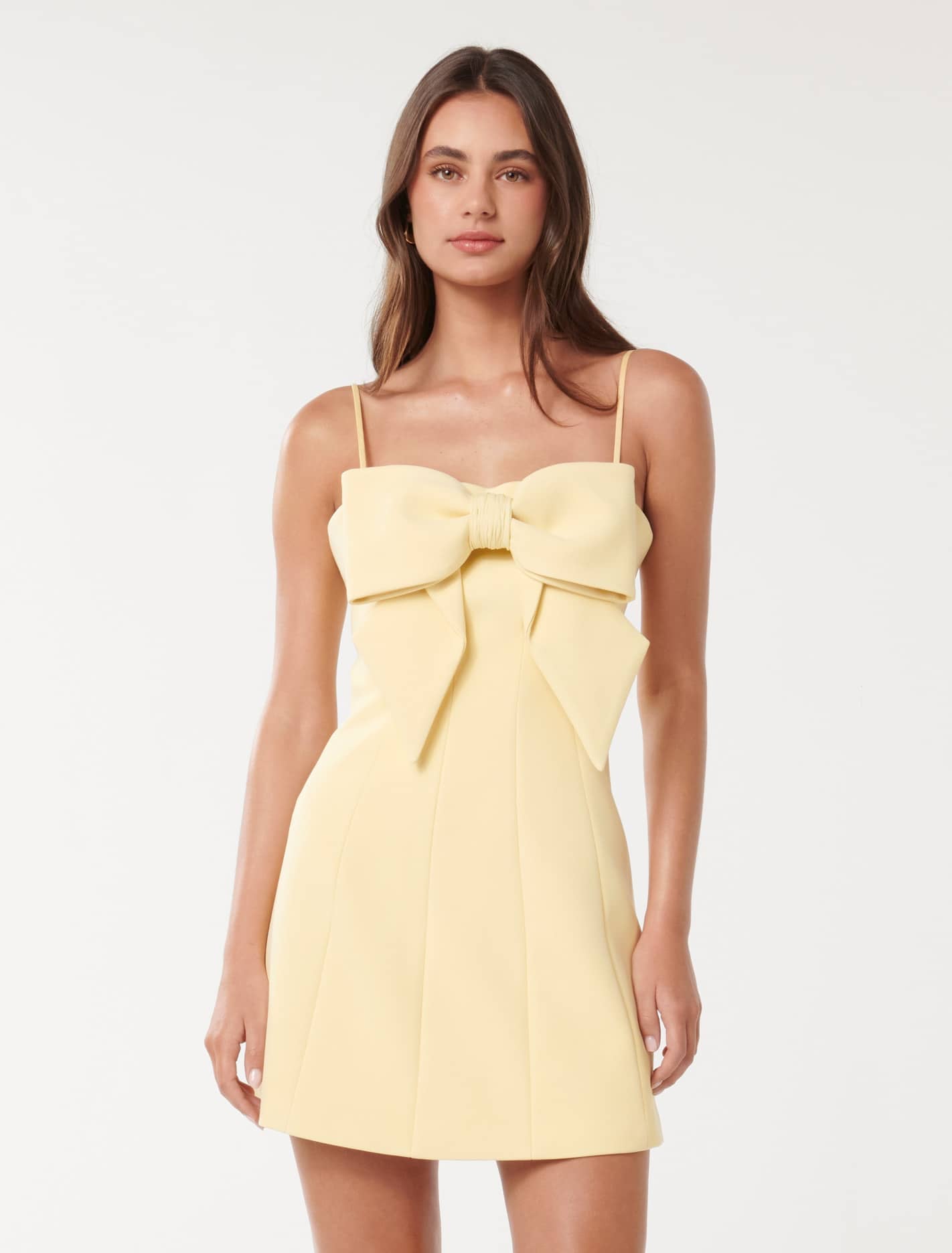 Forever New Women's Hayley Bow-Front Mini Dress in Aspen Gold