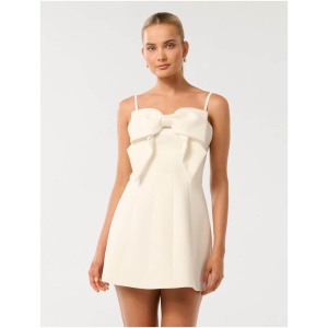 Forever New Women's Hayley Bow-Front Mini Dress in Porcelain